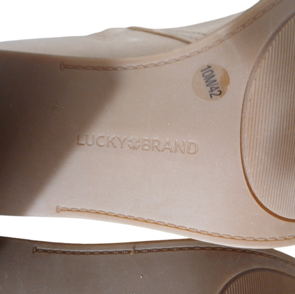 LUCKY BRAND Nesly Western Style Booties Women's Tan Leather Ankle Boots Size 10 - Picture 9 of 11